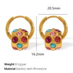 color: EH836CRRG Multicolor Rhinestone Gold Earrings