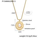color: P156-Gold Necklace 49cm