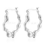color: MS-166 Cast Irregular Earrings Steel Color