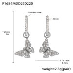 color: F1684-Steel Color Zircon Earrings