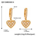 color: Q013-Gold Heart Zircon Earrings