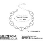 color: E385-Pig Nose Link Steel Color Bracelet 17+5cm