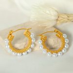color: EH141 Gold Acrylic Bead Earrings