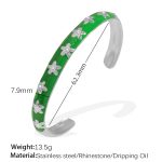 color: SZ228GNS Green Enamel Silver Bangle
