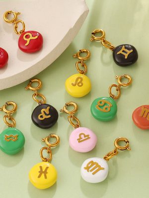Summer Fresh Candy Color Twelve Constellation Jewelry Buckle Pendant Dopamine DIY Ornament Accessories