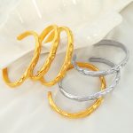 Irregular with Personality Hammered Bracelet Light Luxury Bracelet Simple Design Retro C- Style New