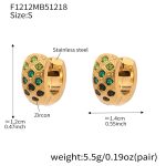 color: F1212-Green Color Zircon Earrings -Small