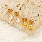 Rose Stud Earrings Female French Style Delicate Earrings Design All-Match Ear Jewelry