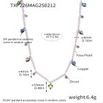 color: TXP226-Steel Color Heart Pearl Necklace