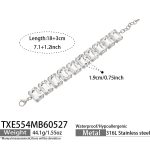 color: TXE554-White Zircon Steel Color Bracelet -18+3cm