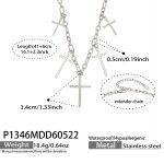 color: P1346-Steel Color Necklace 41+6cm