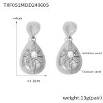color: TXF051-Steel Color Earrings