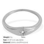 color: JZ75 US Size 6# Silver Ring