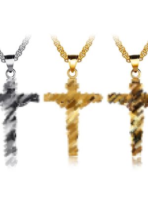 Stainless Steel Cross Shelf Necklace Men's and Women's Accessories Casting Pendant