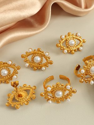 French Style Retro Elegant Flower Stud Earrings High-Grade Female Tassel Light Luxury Court Pearl Earrings Jewelry