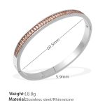 color: SZ209PKS Pink Rhinestone Silver Bangle