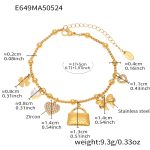 color: E649-Gold DIY Multi-charm Bracelet 16+5cm