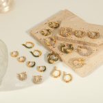 New Mild Luxury Retro Stainless Steel Gold-Plated U-Shaped Diamond Geometric Earrings Personality Ornament Women