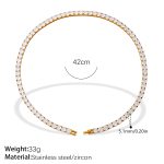 color: XL882WEG5.1MM White Zircon Necklace