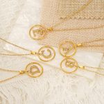 New Light Luxury Inlaid Zircon 26 Letter Pendant Necklace Women's Stainless Steel Ornament Clavicle Chain