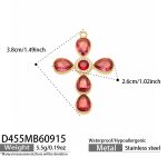 color: D455-Red Zircon Cross Gold Pendant