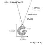 color: RP017-G Letter Steel Color Necklace 40+5cm