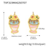 color: TXF319-Gold Ice Cream Earrings