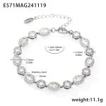 color: E571-Steel Color Starry Pave Zircon Bracelet