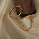New Exaggerated Cold Personality Stainless Steel Gold Plated Geometric Ring Design Earrings Premium Ornament