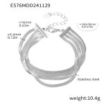 color: E576-Steel Color Four Layer Bracelet