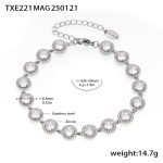 color: TXE221-Steel Color Zircon Bracelet