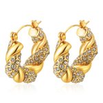 color: White Rhinestone 18k Gold Plated