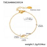 color: TXE264-Gold Rainbow Enamel Bracelet 13+3cm