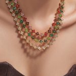 Retro Affordable Luxury Jewelry Set Stainless Steel Gold Plated Clover Zircon Necklace Bracelet Earrings Ornament