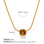 color: XL280 Tiger Eye Gold Necklace
