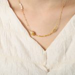 color: P1587-Gold Necklace -32+5cm