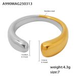 color: A990-Two-tone Gold Ring / size: US 7