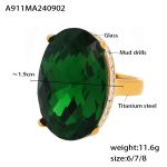 color: A911-Green Color Ring / size: US 6