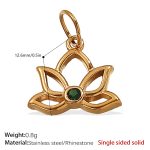 color: PJ348GNG Green Rhinestone Gold Pendant
