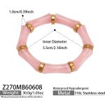color: Z270-Gold Pink Resin Bangle