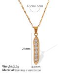 color: XL384WEG White Zircon Gold Necklace