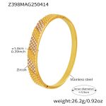 color: Z398-Gold White Zircon Bangle