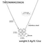 color: TXP296-Steel Color 5A Zircon Necklace 42+5cm