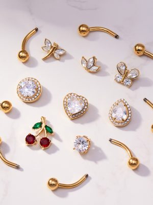 Stainless Steel Inlaid Zircon Navel Stud Multi-Style Combination Millennium Exquisite Removable DIY Puncture Jewelry