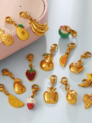 Cute Wild Banana Strawberry Fruit Series Lobster Buckle Pendant Non-Collision DIY Accessories