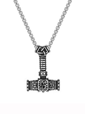 New Viking Series Dragon Hammer Stainless Steel Pendant Necklace One Piece Dropshipping