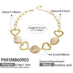 color: P693-Cutout Heart Shape Resin Gold Necklace -43.5+5cm