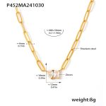 color: P452-White Zircon Necklace