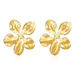 color: Five-petal Flower Stud Earrings Gold MS-427