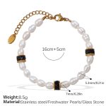 color: SL157BKG Black Stone Freshwater Pearl Bracelet
